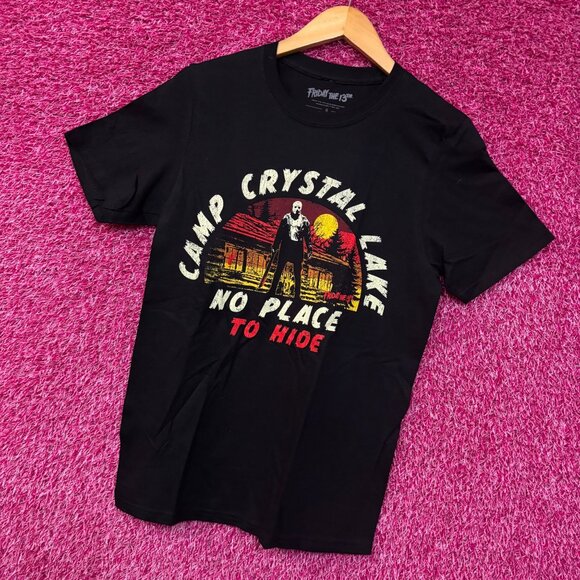 Friday the 13th Jason Vorhees Camp Crystal Lake No Place To Hide Horror Tshirt S - Picture 3 of 4